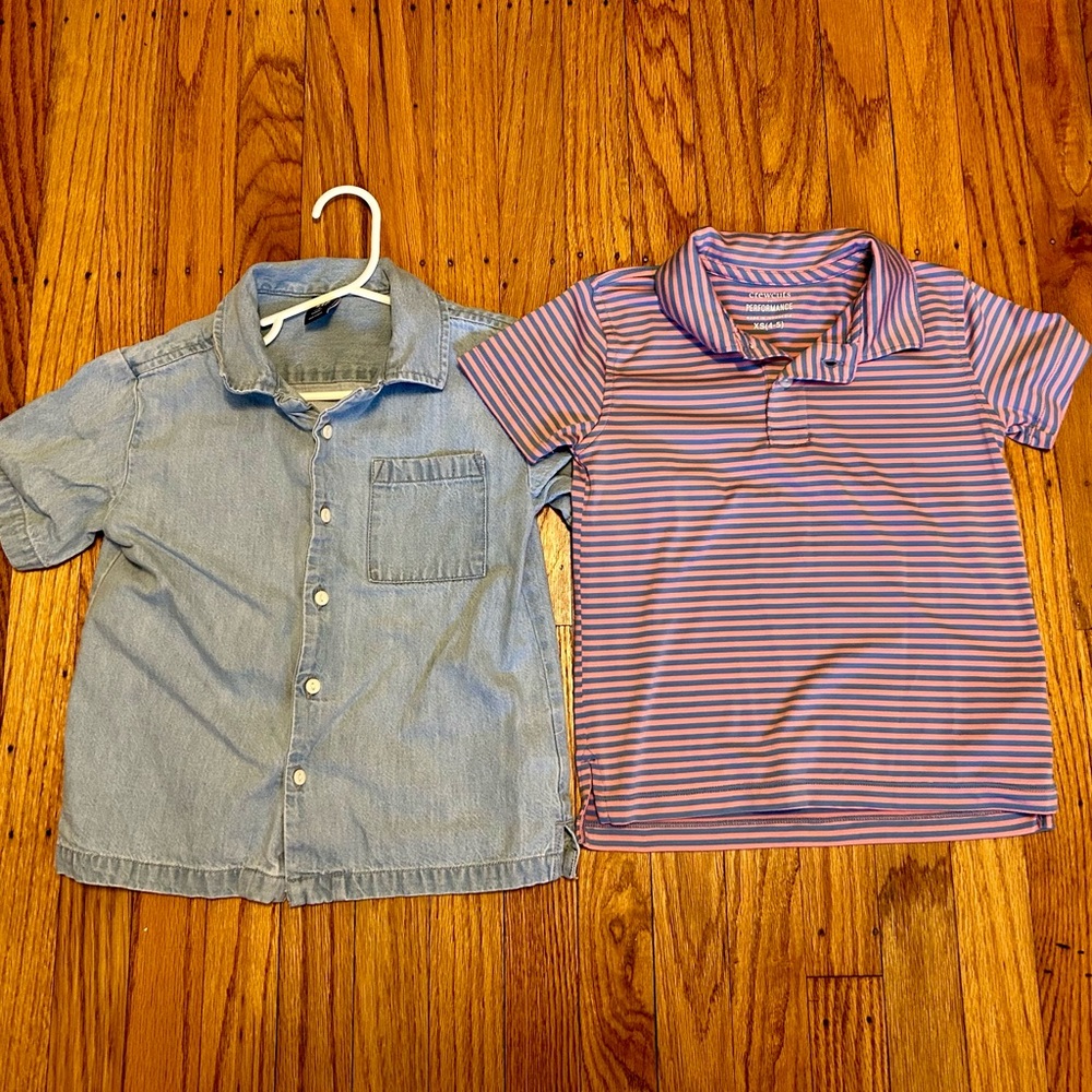 Blue and Purple Striped Kids Shirt Set